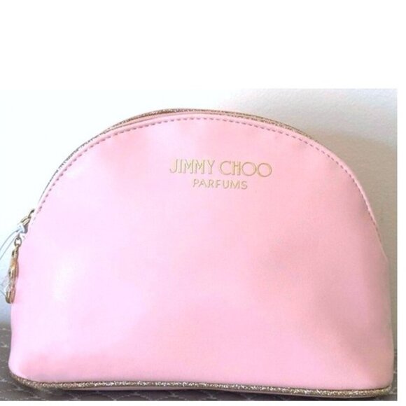 Jimmy Choo Handbags - Jimmy Choo Perfumes Bag Makeup Designer cosmetic Bag Pink Gold Glitters Luxury